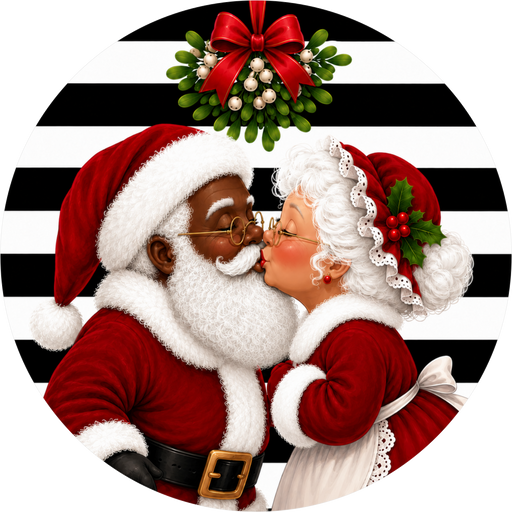 Mr and Mrs Clause sign, Santa Sign, DECOE-5555-DH, Sign For Wreath, 18" Door Hanger