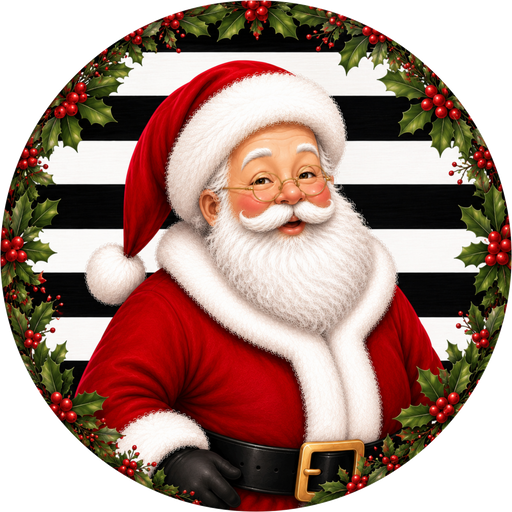 Santa Sign, Christmas Sign, DECOE-5558-DH, Sign For Wreath, 18" Door Hanger