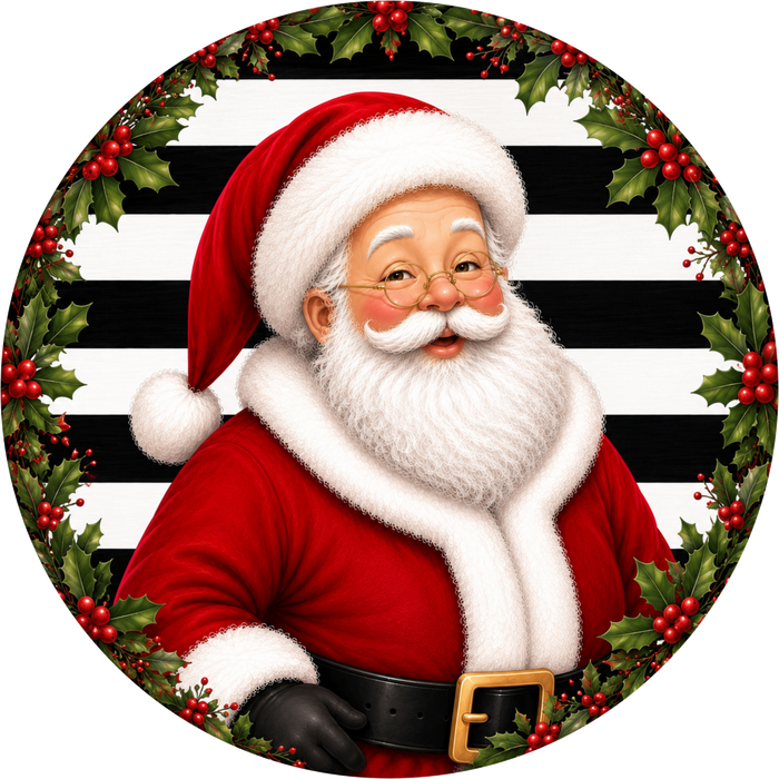 Santa Sign, Christmas Sign, DECOE-5558-DH, Sign For Wreath, 18" Door Hanger