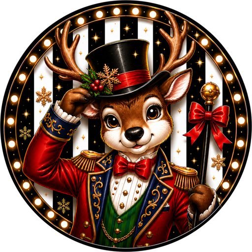 Christmas Sign, Christmas Deer Sign, DECOE-5559-DH, Sign For Wreath, 18" Door Hanger