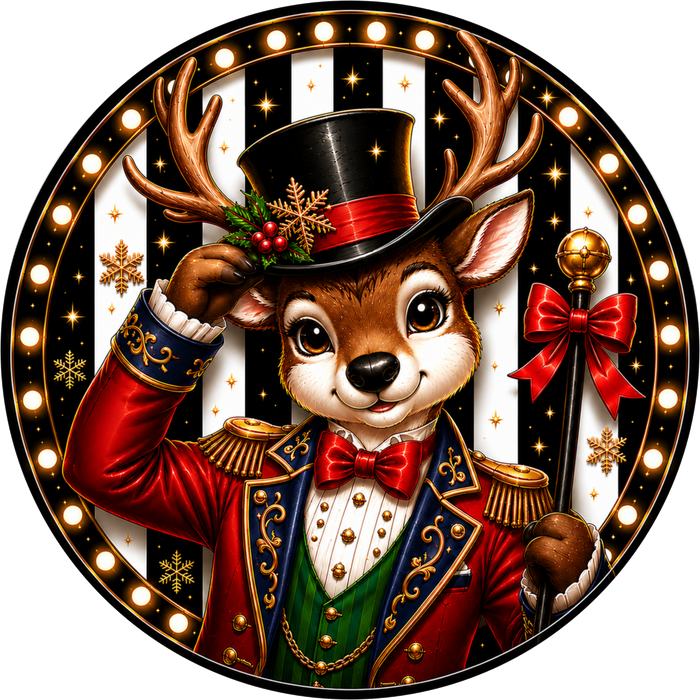 Christmas Sign, Christmas Deer Sign, DECOE-5559-DH, Sign For Wreath, 18" Door Hanger