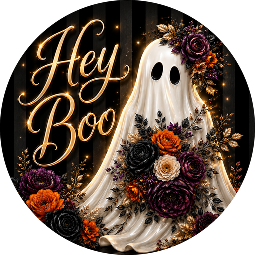 Hey Boo, Falloween Sign, DECOE-5561-DH, Sign For Wreath, 18" Door Hanger
