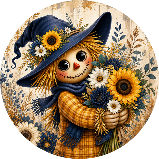 Scarecrow Sign, Fall Sign, DECOE-5562-DH, Sign For Wreath, 18" Door Hanger