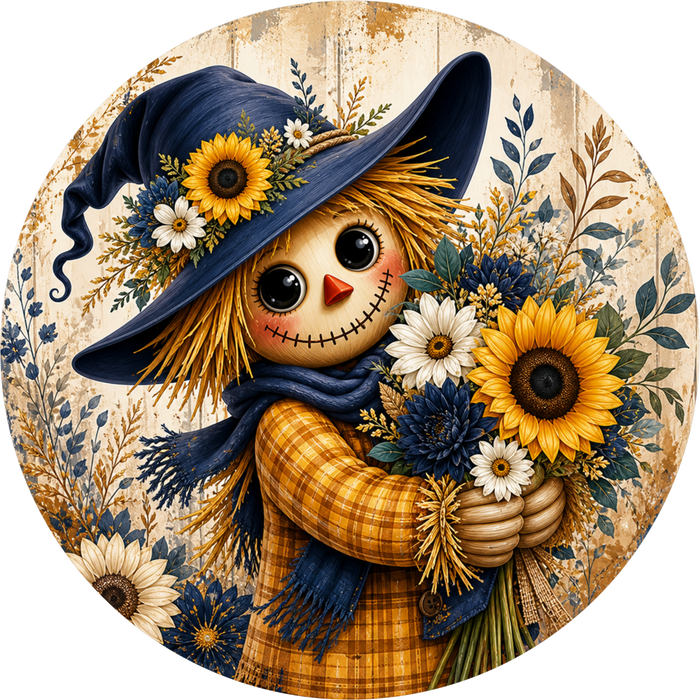 Scarecrow Sign, Fall Sign, DECOE-5562-DH, Sign For Wreath, 18" Door Hanger