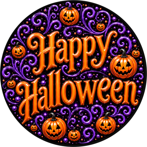 Happy Halloween Sign, DECOE-5563-DH, Sign For Wreath, 18" Door Hanger