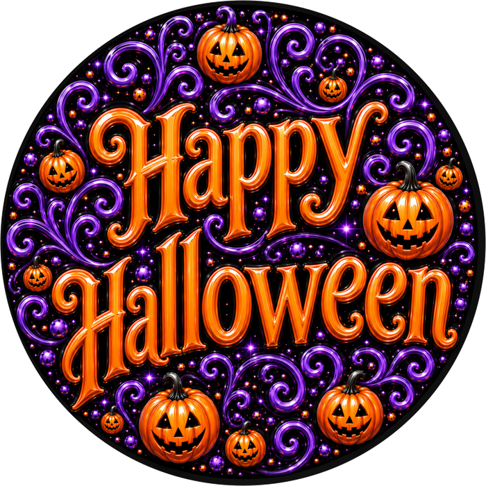 Happy Halloween Sign, DECOE-5563-DH, Sign For Wreath, 18" Door Hanger