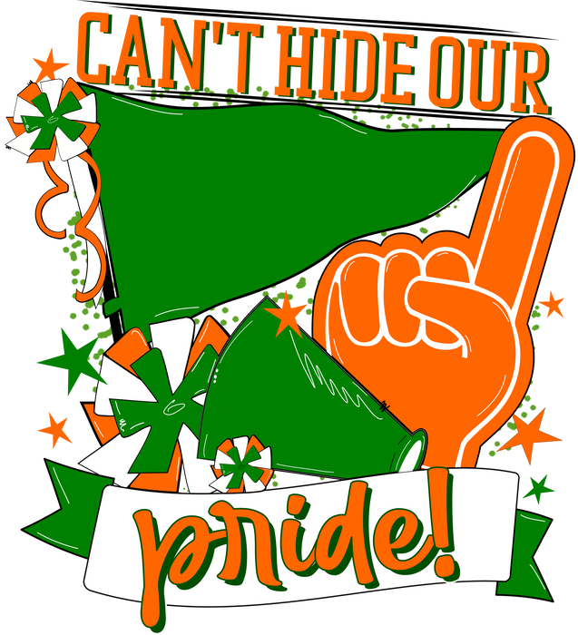 School Pride Door Hanger, Green and Orange, DECOE-W-904916-DH , 22" Door Hanger - DecoExchange®