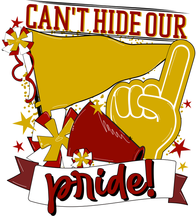 School Pride Door Hanger, Maroon and Gold, DECOE-W-904919-DH , 22" Door Hanger - DecoExchange®