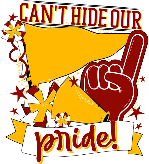 School Pride Door Hanger, Maroon and Yellow, DECOE-W-904921-DH , 22" Door Hanger - DecoExchange®