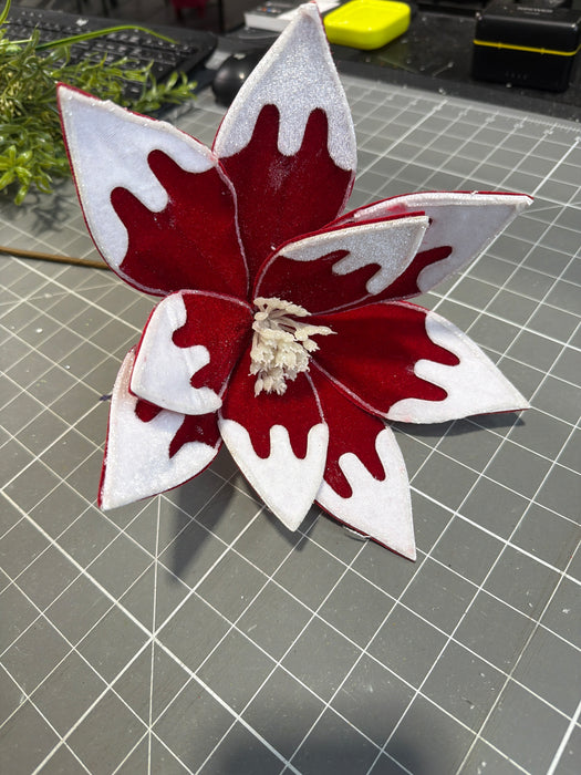 Christmas Poinsettia 30cm Red/White 25040