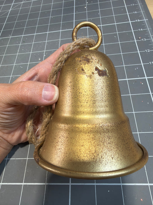 Vintage Gold Liberty Bell with Loop 4.5Hx3.5D IPM32520