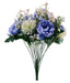 17"L Cabbage Rose/Thistle Bush X18 Blue/Ivory FB194083 - DecoExchange
