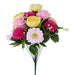 20"L Cabbage Rose/Mum Bush X16 Fsha/Ylw/Lt Pink/Pale Pnk FB198837 - DecoExchange®
