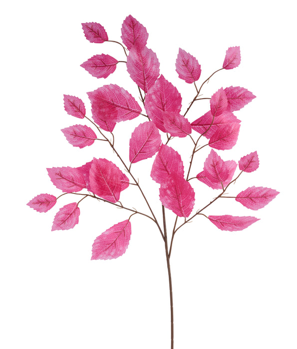 28"L Rose Leaf Spray 12Pc/Bdl, Hot Pink FG663311