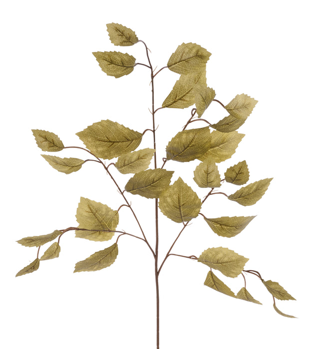 28"L Rose Leaf Spray 12Pc/Bdl, Dk Olive/Yellow FG663348 - DecoExchange®