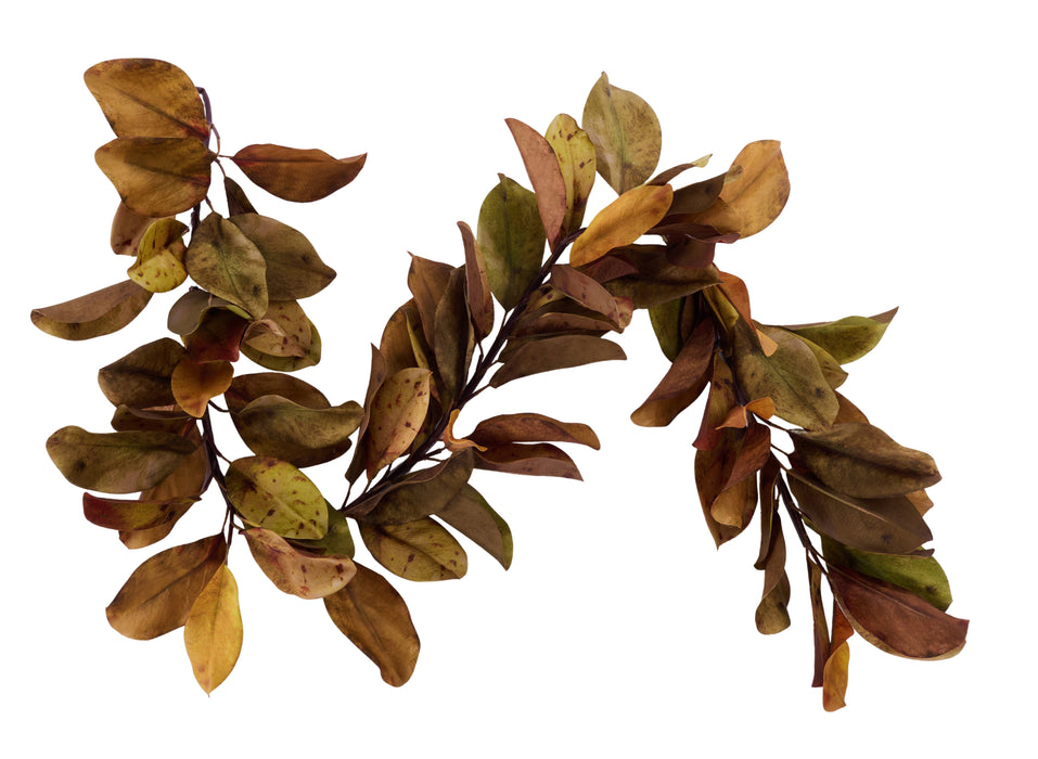 5'L Magnolia Leaf Garland Green/Brown FG664846