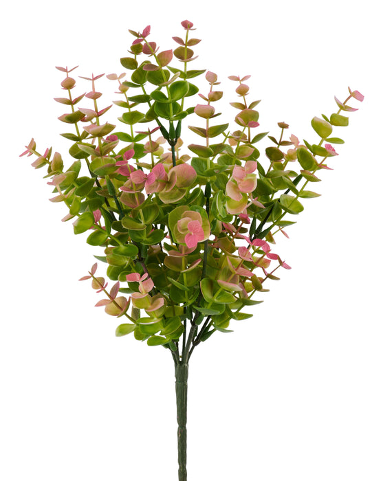 14"L Eucalyptus Bush X7 Pink/White/Green FG677787 - DecoExchange®