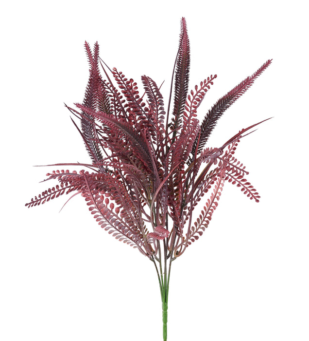 17.5"L Dusty Fern/Spike/Grass Bush X5 Burgundy FG685105