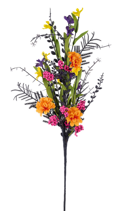 26"L Marigold/Flower/Fern/Grass Spray Blk/Org/Pink/Prpl/Grn FH8227E6 - DecoExchange®