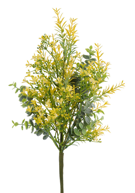 18.5"L Flower/Eucalyptus/Rosemary Bush Yellow FN174329 - DecoExchange®