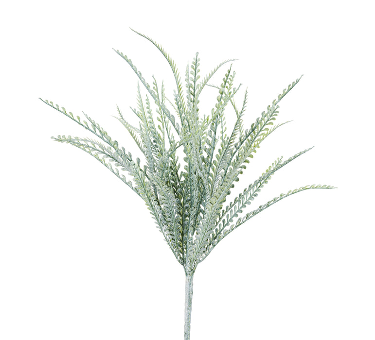 17.5"H Button/Sword Fern Bush Green W/White Wash FP105041
