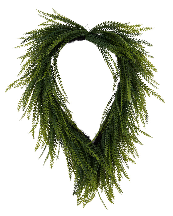 26"L X 17"W Draped Button Fern Wreath TT Green FP106235