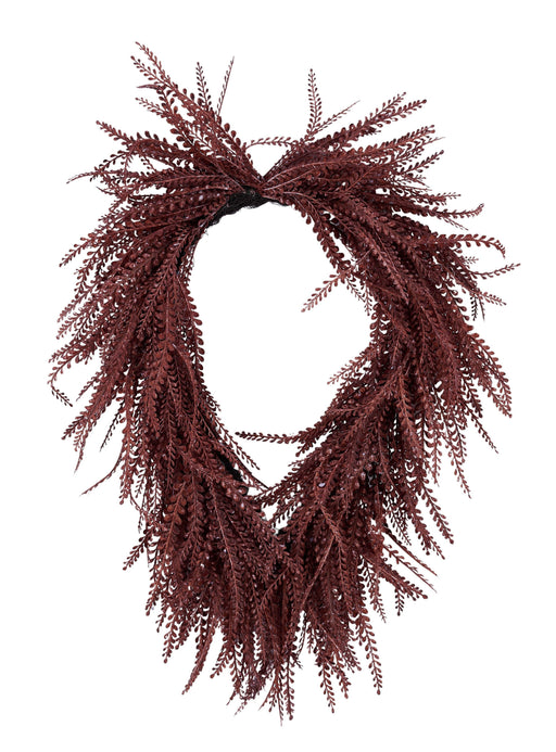 26"L X 17"W Draped Button Fern Wreath Brown FP106304