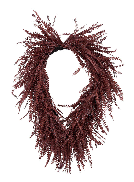 26"L X 17"W Draped Button Fern Wreath Brown FP106304