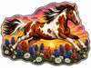 Galloping Horse, PS-W-0034, 12in Sign For Wreath, Wood Wreath Sign