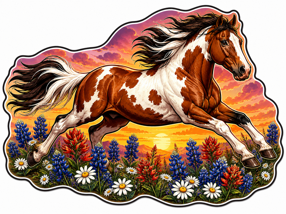 Galloping Horse, PS-W-0034, 12in Sign For Wreath, Wood Wreath Sign