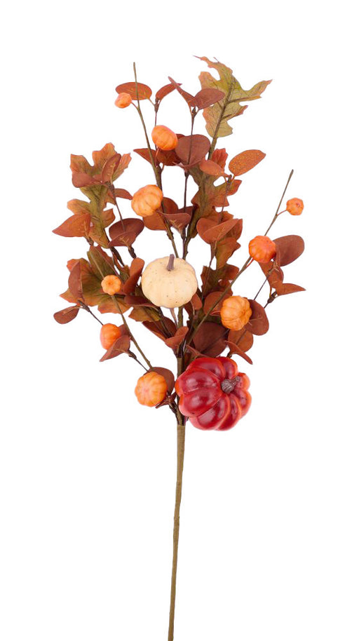 28"L Pumpkin/Leaf/Eucalyptus Spray Rust/Orange/Cream/Green HA1764 - DecoExchange®