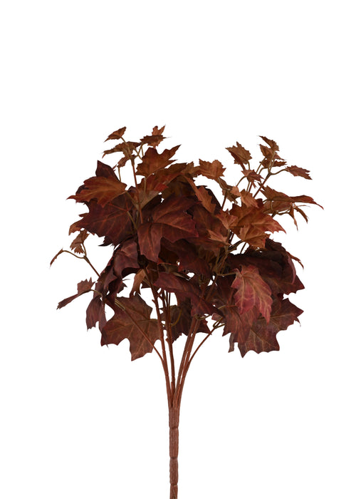 18"L Fabric Maple Leaf Bush X4 Tt Rust HA181694