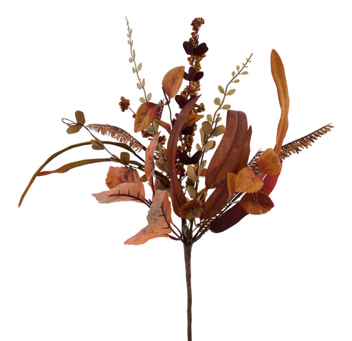 19"L Bead/Leaf/Fir Bouquet Burgundy/Rust/Mustard HA1843C4 - DecoExchange®