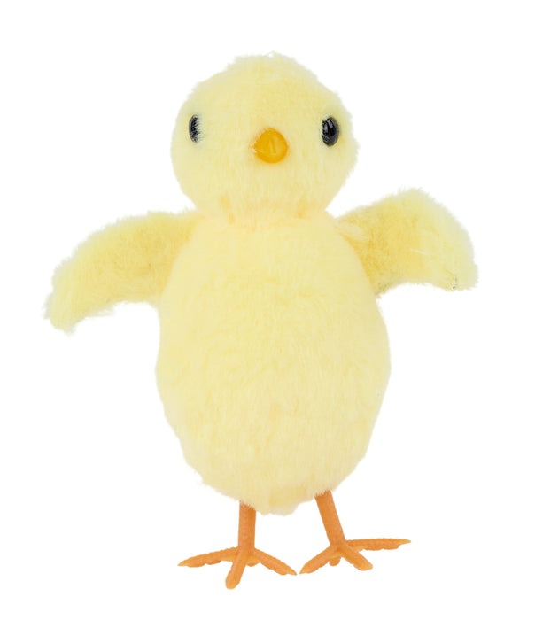 5.25"H X 4.5"W Faux Fur Chicken Orn Yellow/Orange/Black HE4272 - DecoExchange®