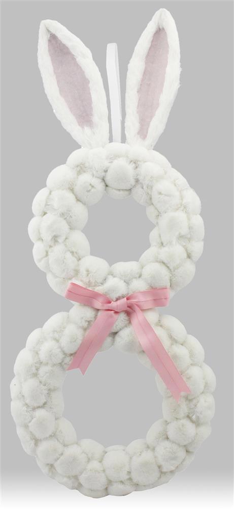 23.5"Lx10.25"W Pod Rabbit W/Ribbon White HE7143 - DecoExchange®