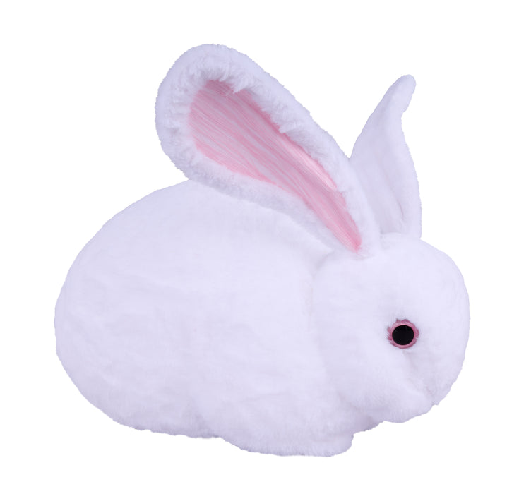 15"L X 10.5"H Sitting Chubby Rabbit White/Pink HE7271 - DecoExchange®