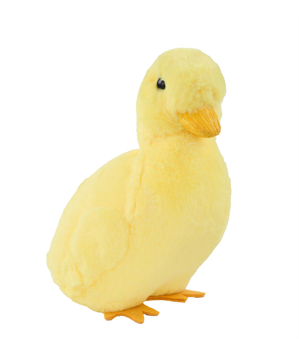 11"H X 7.5"L Faux Fur Standing Duckling Yellow/Orange HE735729 - DecoExchange®