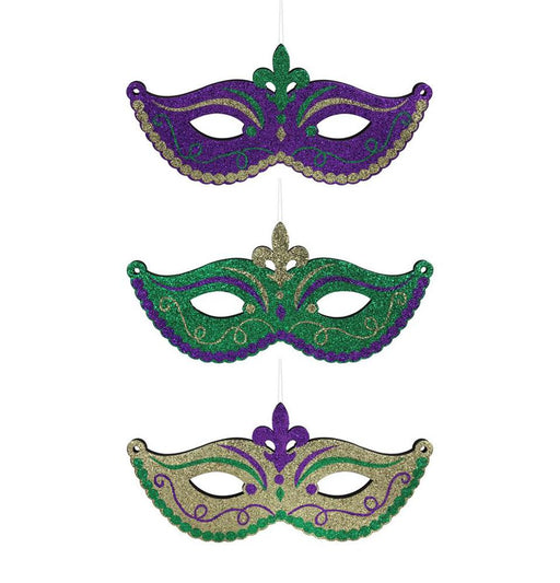 32"W X 15"H Glttr/Eva Masquerade Mask 3 Asst, Mardi Gras HG112899 - DecoExchange®