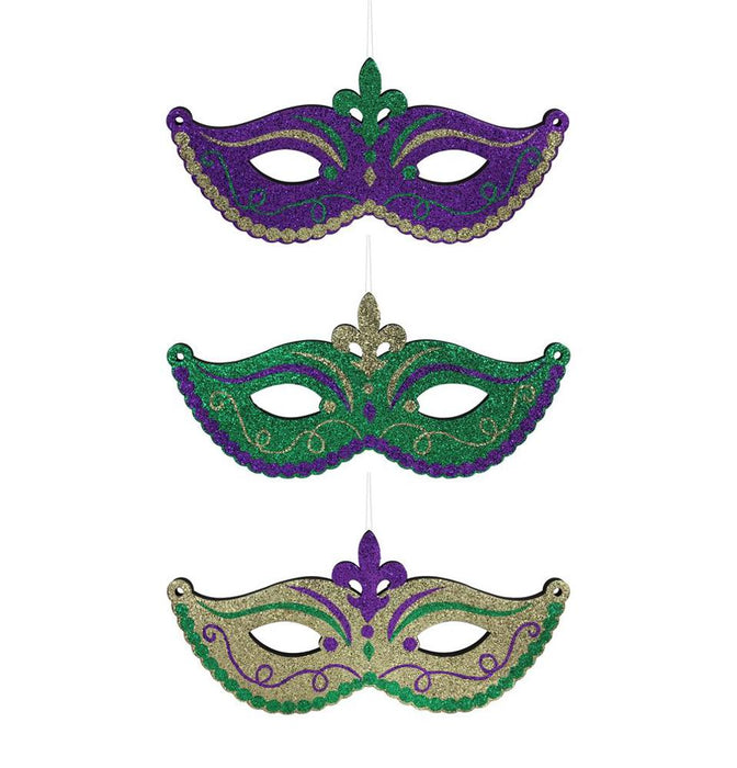 32"W X 15"H Glttr/Eva Masquerade Mask 3 Asst, Mardi Gras HG112899 - DecoExchange®