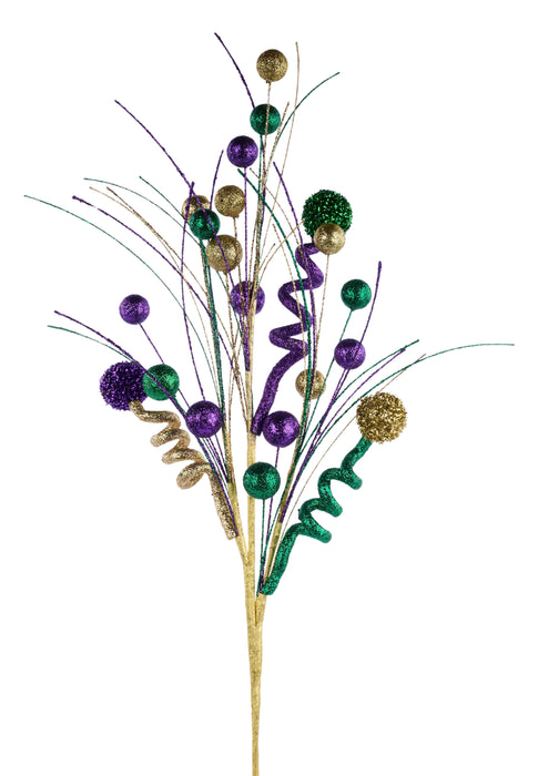 32"L Ball/Curls/Monofilament Spray Mardi Gras HG3351 - DecoExchange®