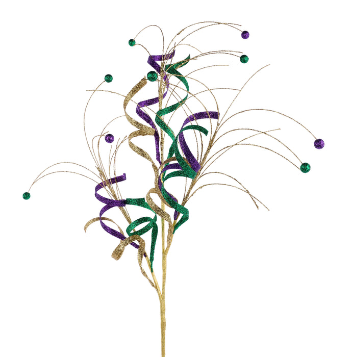 35"L Glttr Curl/Monofilament Ball Spray Mardi Gras HG3376 - DecoExchange®