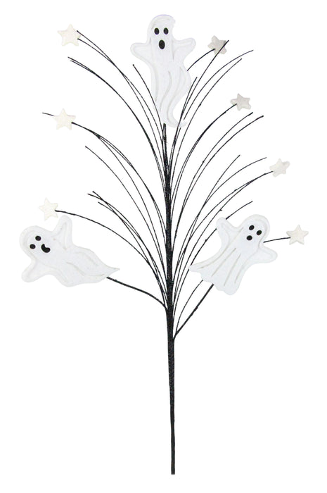 30"L Glitter Ghost/Mini Star/Whisp Spray White/Black HH128727 - DecoExchange®