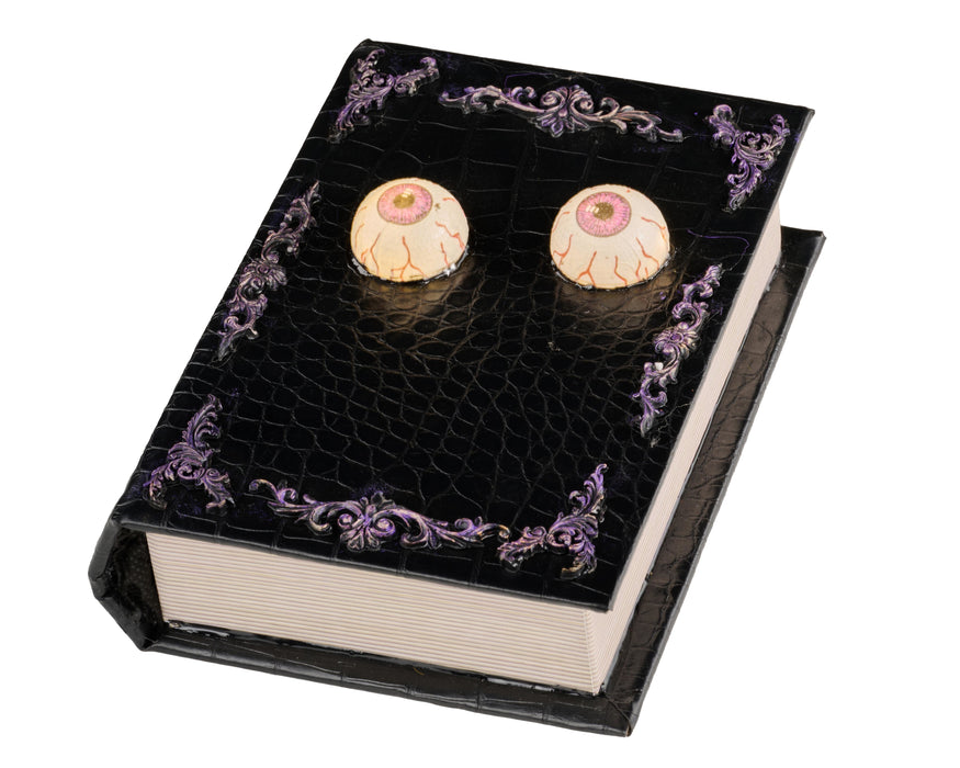 8.25"H Paper Book W/Eyeball W/Lights Black/Purple/Cream/Red HH7533 - DecoExchange®