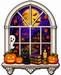 Halloween Window, PS-W-0066, 12in Sign For Wreath, Wood Wreath Sign - DecoExchange®