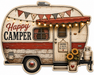 Happy Camper, PS-W-0026, 12in Sign For Wreath, Wood Wreath Sign