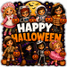 Happy Halloween Kids in Costumes, MF-W-0062, 22in Door Hanger, Wood Door Hanger - DecoExchange®