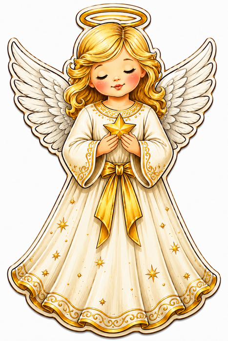 Angel Tree Topper, PS-W-0105, 16in Sign For Wreath, Wood Wreath Sign
