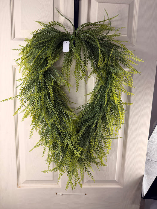 26"L X 17"W Draped Button Fern Wreath Tt Green FG688535