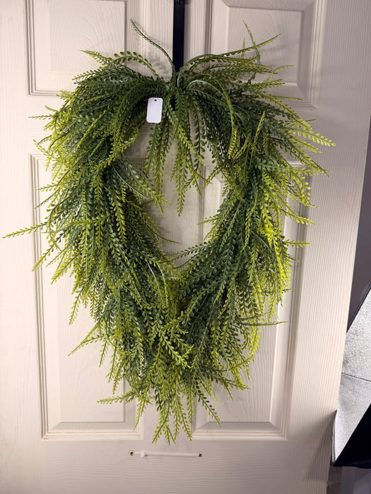 26"L X 17"W Draped Button Fern Wreath Tt Green FG688535