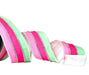 Ba Bam Collection Pink and Mint Platinum Bling Stripe Wired Ribbon 2.5 inch x 5 yards